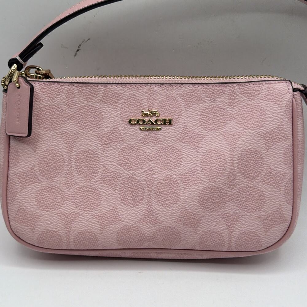 Coach CW426 Nolita 19 Signature Canvas Charm Gold Powder Pink Limited Sold Out